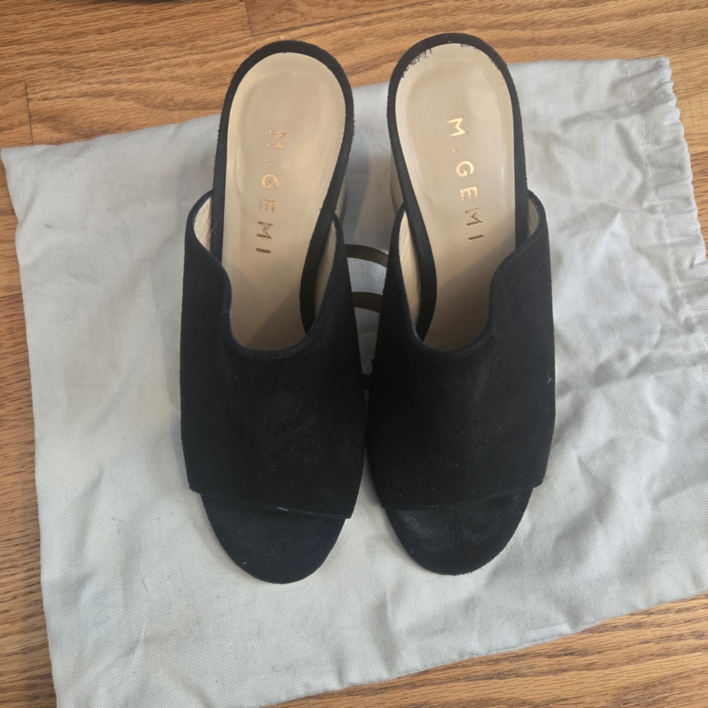 M. Gemi Black Suede Mules